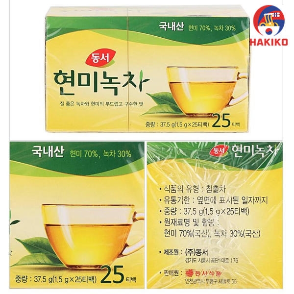 Trà Xanh Gạo Lứt Dongsud Hàn Quốc Hộp 37,5G (1,5G X 25 Gói)  현미녹차