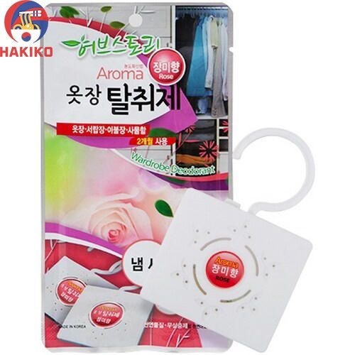 Túi Thơm Khử Mùi Treo tủ Quần Áo AROMA Hàn Quốc (Hương Hoa Hồng) - 옷장탈취제 장미향