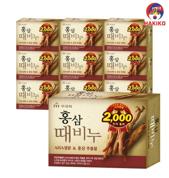 Xà Bông Tắm Mukungwha Hàn Quốc Tẩy Da Chết Hương Sâm 100G 홍삼 때비누