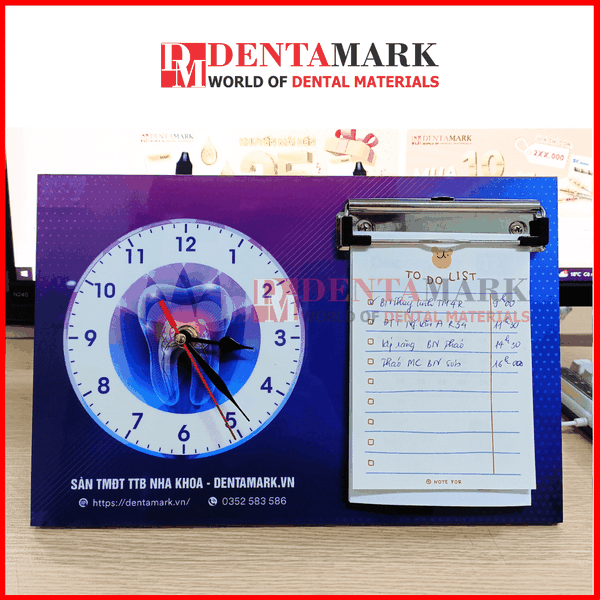 Đồng hồ để bàn 20x30cm kèm thanh kẹp giấy Note tiện dụng 2