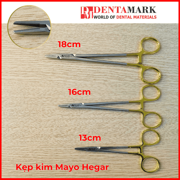 Kìm kẹp kim SA Medical Mayo Hegar TC/Gold 13cm/16cm/18cm dentamark.vn