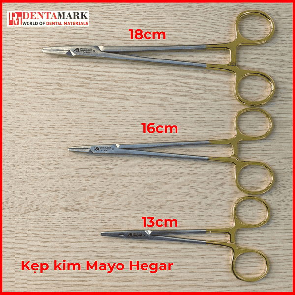 Kìm kẹp kim SA Medical Mayo Hegar TC/Gold 13cm/16cm/18cm - 1
