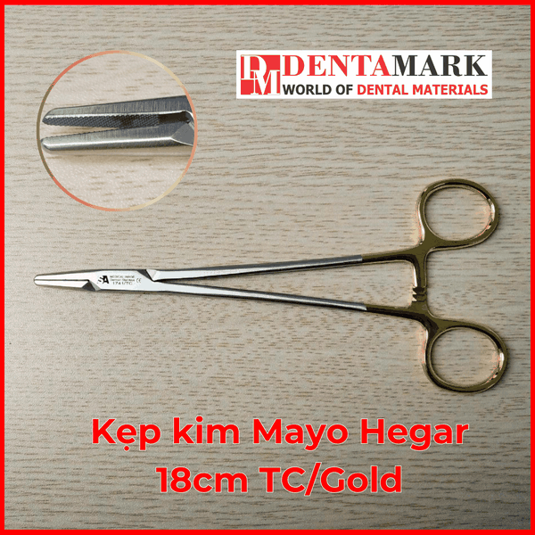 Kìm kẹp kim SA Medical Mayo Hegar TC/Gold 13cm/16cm/18cm - 8