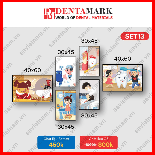 Set tranh nha khoa hoạt hình siêu đẹp 3