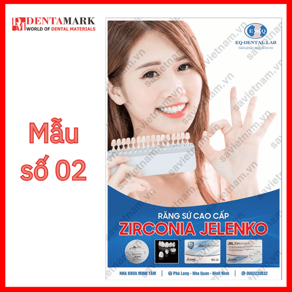 Tranh nha khoa Poster quảng cáo răng sứ ZIRCONIA JELENKO 2