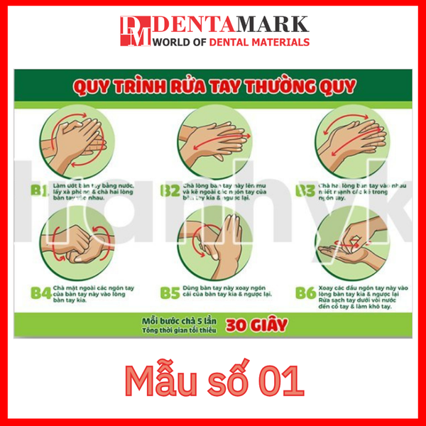 Tranh nha khoa quy trình rửa tay và khử khuẩn dụng cụ 2