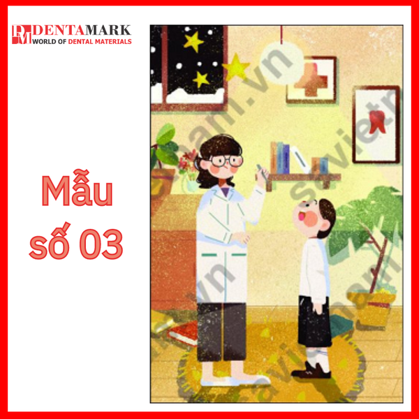 Tranh nha khoa - Tranh trang trí phòng khám nha khoa hoạt hình ngộ nghĩnh - 4