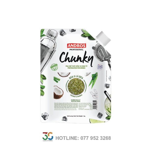 Mứt Chunky Coconut & Pandan (Dừa Dứa - Túi 1L)
