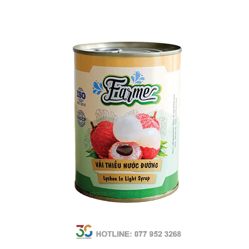 Vải Đóng Lon Farme (Lon 560gr)