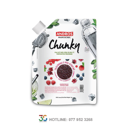Mứt Chunky Berry & Hibiscus (Trái Mọng & Atiso - Túi 1L)