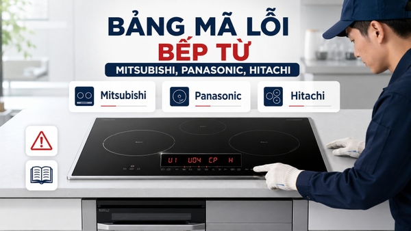 Bảng mã lỗi bếp từ Mitsubishi Panasonic Hitachi nội địa Nhật
