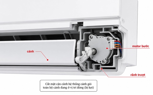 Nguyên nhân điều hòa không mở cánh, từ remote đến motor bước bị hỏng