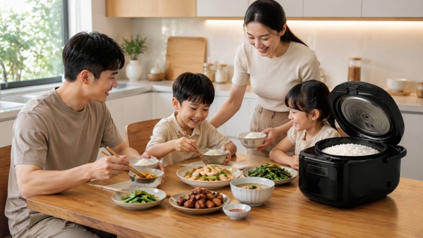 Gia đình ăn cơm hằng ngày sẽ cảm nhận rõ khác biệt khi dùng nồi cơm cao tần