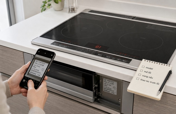 Kiểm tra model bếp từ nội địa Nhật trước khi tra mã lỗi