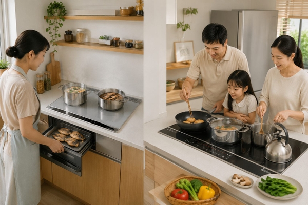 Trải nghiệm nấu ăn trên bếp từ Hitachi và Panasonic
