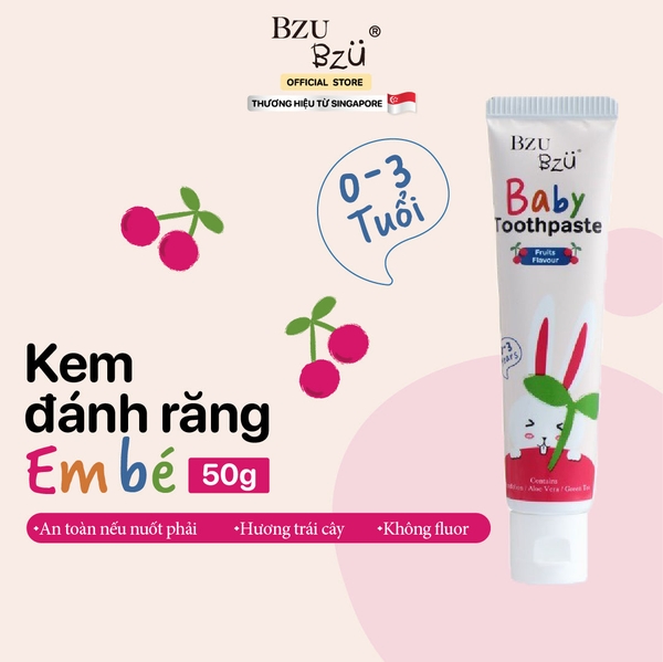 BZU BZU Baby Toothpaste -50g Kem Đánh răng Dành Cho Bé BZU BZU -50g