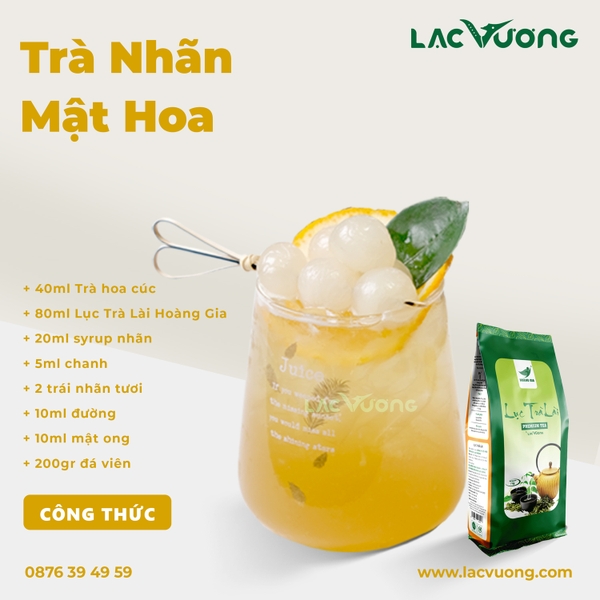 Công thức pha chế Trà Nhãn Mật Hoa thanh mát, dịu nhẹ