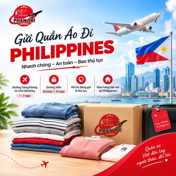 Dịch vụ gửi quần áo đi Philippines Phan trí 