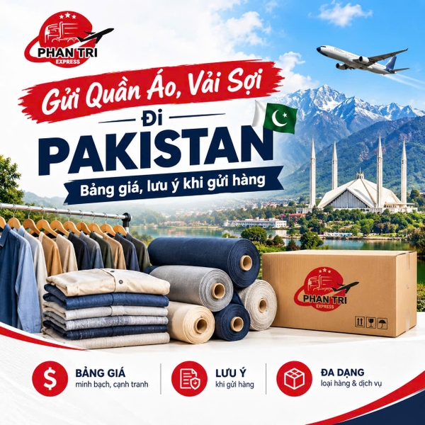 gửi quần áo, vải sợ đi Pakistan