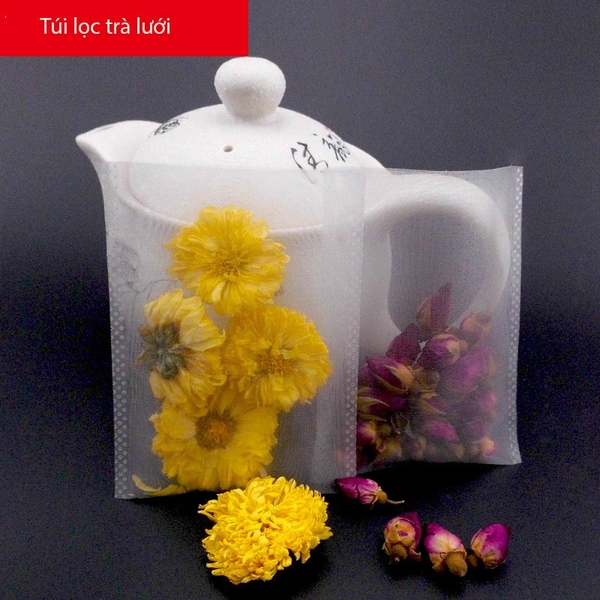 Combo 100 Túi Lọc Trà Không Dây Rút Hàn Nhiệt, Chất Liệu Lưới An Toàn - HVL