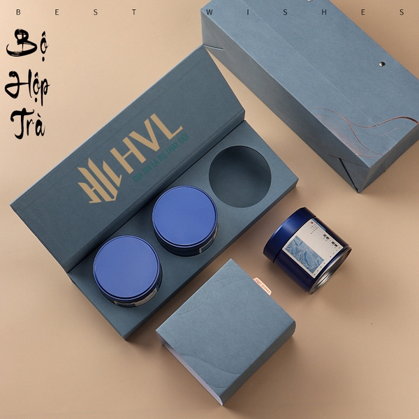 Bộ Hộp Trà Chữ Nhật 3 Lon Trụ Tròn – HVL TEA