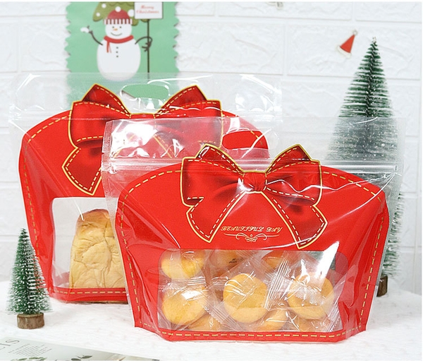 TÚI ZIP NƠ ĐỎ ĐỰNG QUÀ NOEL