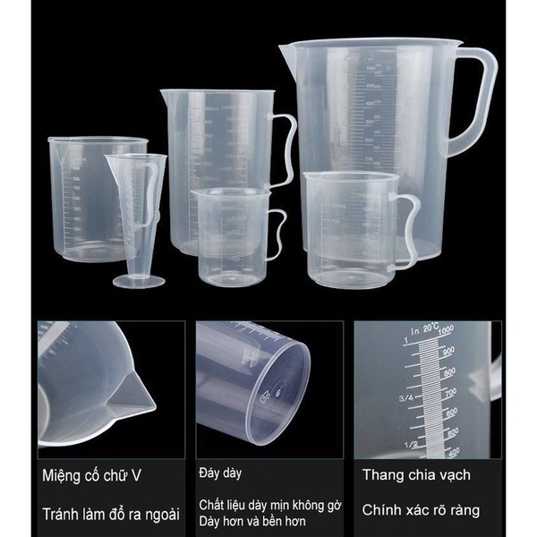 Cốc Đong, Ca Đong Định Lượng Pha Chế Bằng Nhựa Trong Suốt Vạch Chia - HVL TEA