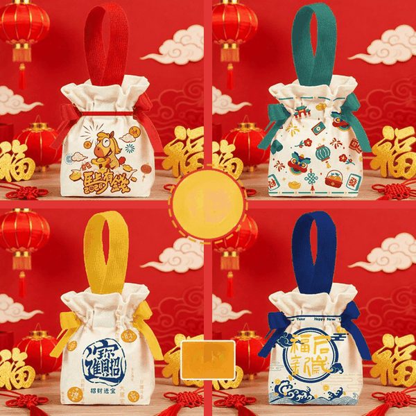 Túi Vải Tết HVL 2026 - Túi Canvas Đựng Quà Mini Sang Trọng & Gọn Nhẹ