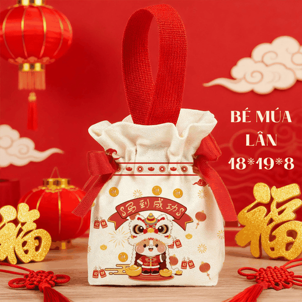 Túi Vải Tết HVL 2026 - Túi Canvas Đựng Quà Mini Sang Trọng & Gọn Nhẹ