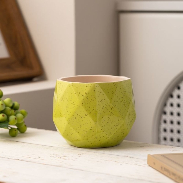 Chậu Mini Trồng Cây Super Farmer – Chậu Sứ Kim Cương Decor Sen Đá Cao Cấp