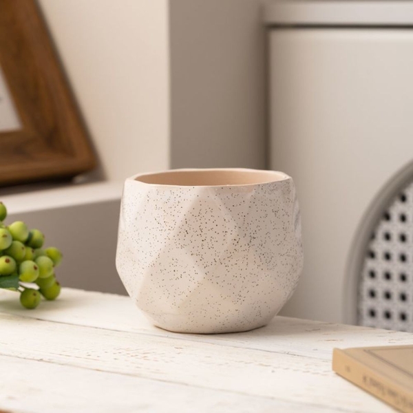 Chậu Mini Trồng Cây Super Farmer – Chậu Sứ Kim Cương Decor Sen Đá Cao Cấp