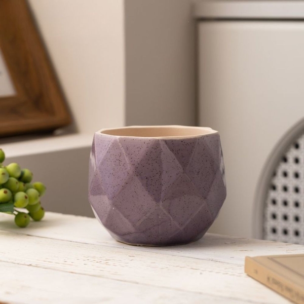 Chậu Mini Trồng Cây Super Farmer – Chậu Sứ Kim Cương Decor Sen Đá Cao Cấp