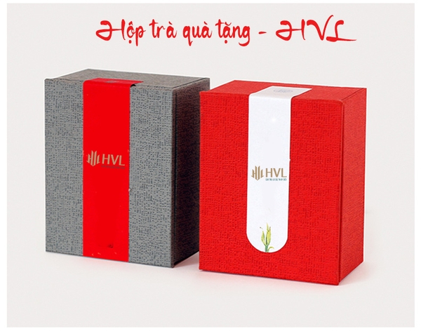 Bộ hộp trà giấy đựng quà trơn màu HVL TEA