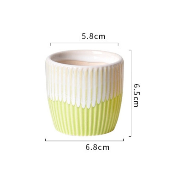 Chậu Sứ Mini Chảy Gân Trồng Sen Đá Decor Super Farmer