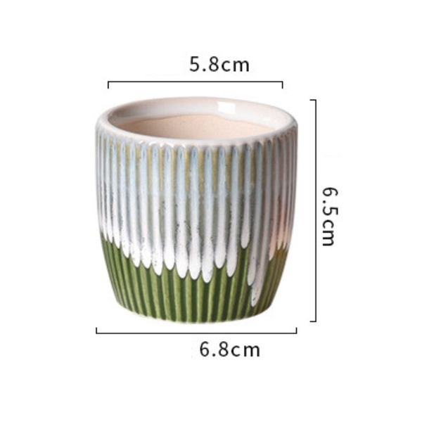 Chậu Sứ Mini Chảy Gân Trồng Sen Đá Decor Super Farmer