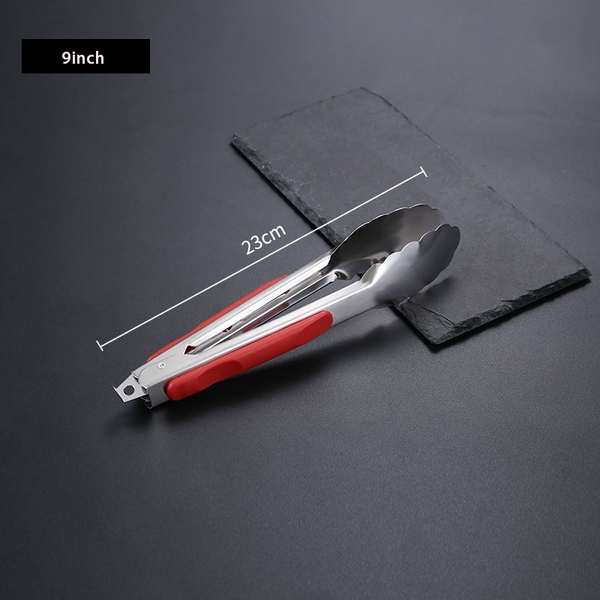 Kẹp gắp thức ăn, gắp đá bằng inox có móc treo bọc nhựa/ kim loại tiết kiệm diện tích  - HVL TEA