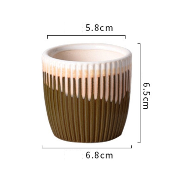 Chậu Sứ Mini Chảy Gân Trồng Sen Đá Decor Super Farmer