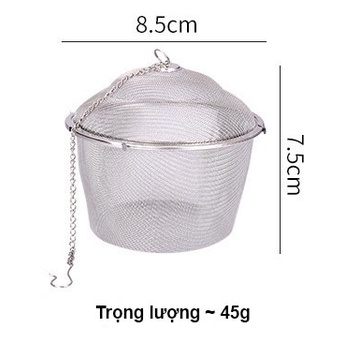 Lọc inox 304 hình trụ lưới cao cấp, nhiều kích thước, có dây treo - HVL