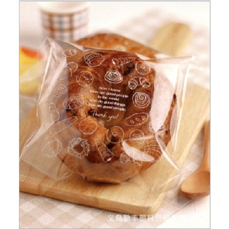 Bao Bì Đựng Bánh Kẹo Trong Suốt, Dán Miệng, 21x15