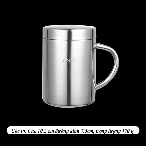 Cốc inox 304 có quai GDAY