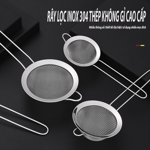 Rây lọc Inox cao cấp, lọc cháo cho bé ăn dặm, đủ size