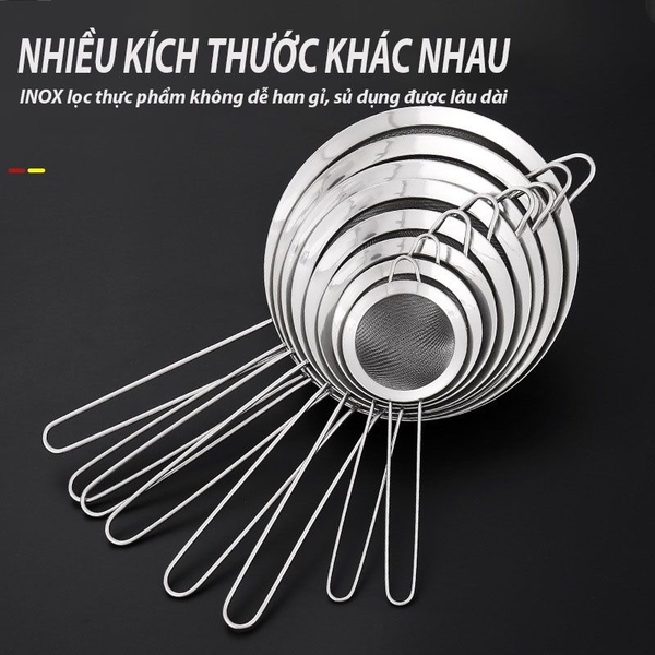 Rây lọc Inox cao cấp, lọc cháo cho bé ăn dặm, đủ size
