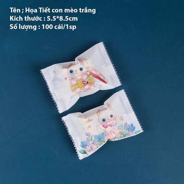 Túi đựng bánh kẹo hạo tiết mèo trắng