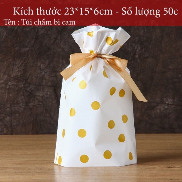Túi đựng bánh kẹo có Dây Nơ, nhiều họa tiết, bao bì đựng bánh buộc dây 50 túi/sp - VUA BAO BÌ