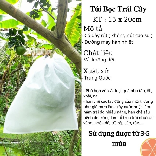 Túi Bao Trái Cây HVL Có Dây Rút - Chống Ruồi Vàng, Sâu Bệnh