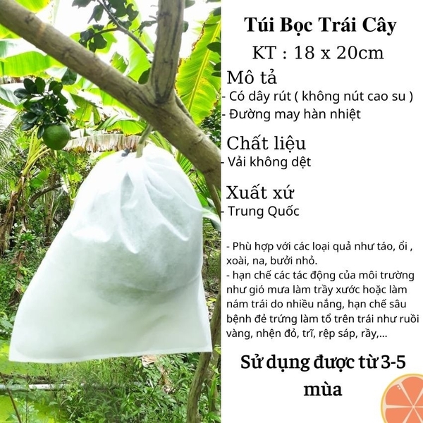Túi Bao Trái Cây HVL Có Dây Rút - Chống Ruồi Vàng, Sâu Bệnh