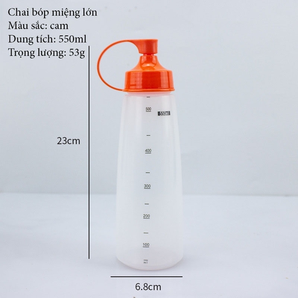 Chai bóp nước sốt thực phẩm cấp nhà bếp, chai gia vị cà chua sốt - HVL TEA