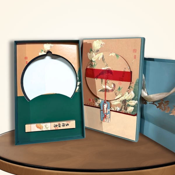 Bộ Hộp Trà 2 Hũ Họa Tiết Đôi Chim & Hoa Đào Trắng - Quà Tặng Cao Cấp HVL