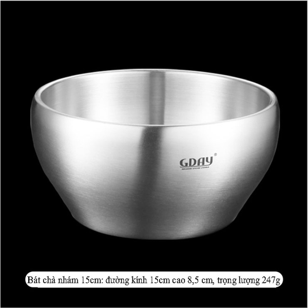 Bát inox nhám cách nhiệt, cứng, bền, tiện dụng, tô inox cách nhiệt, HVL TEA