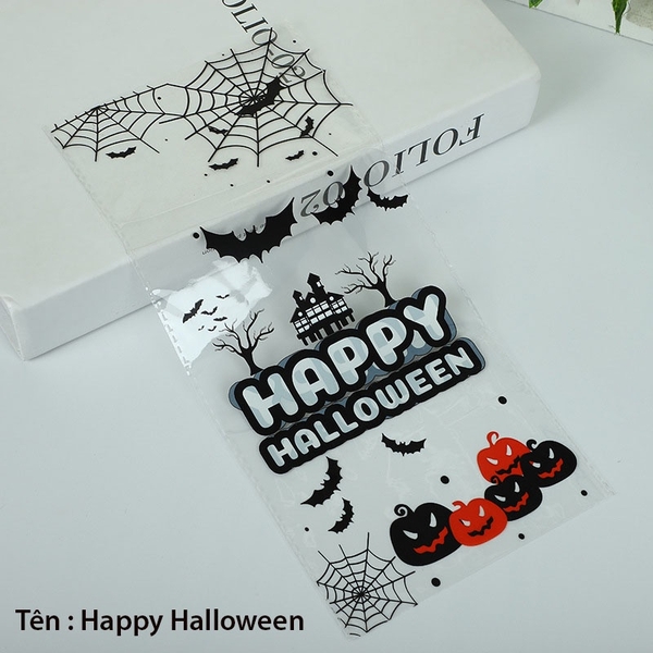 Túi đựng bánh/kẹo, túi đựng quà chủ đề Halloween trong suốt,13*27, 50 túi/sp - VUA BAO BÌ
